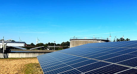 Photovoltaikanlage für die Abwasserreinigungsanlage in Jever zur Erzeugung von ca. 45% des Strombedarfs