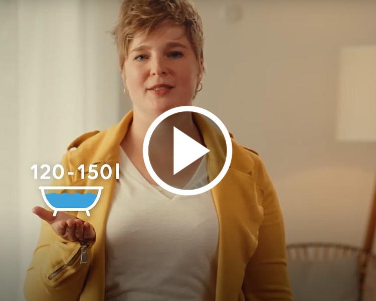 Standbild vom Smartgeber-Video zum Thema Warmwasser sparen