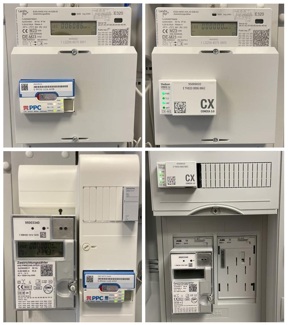 Vier Beispielbilder von intelligenten Messsystemen