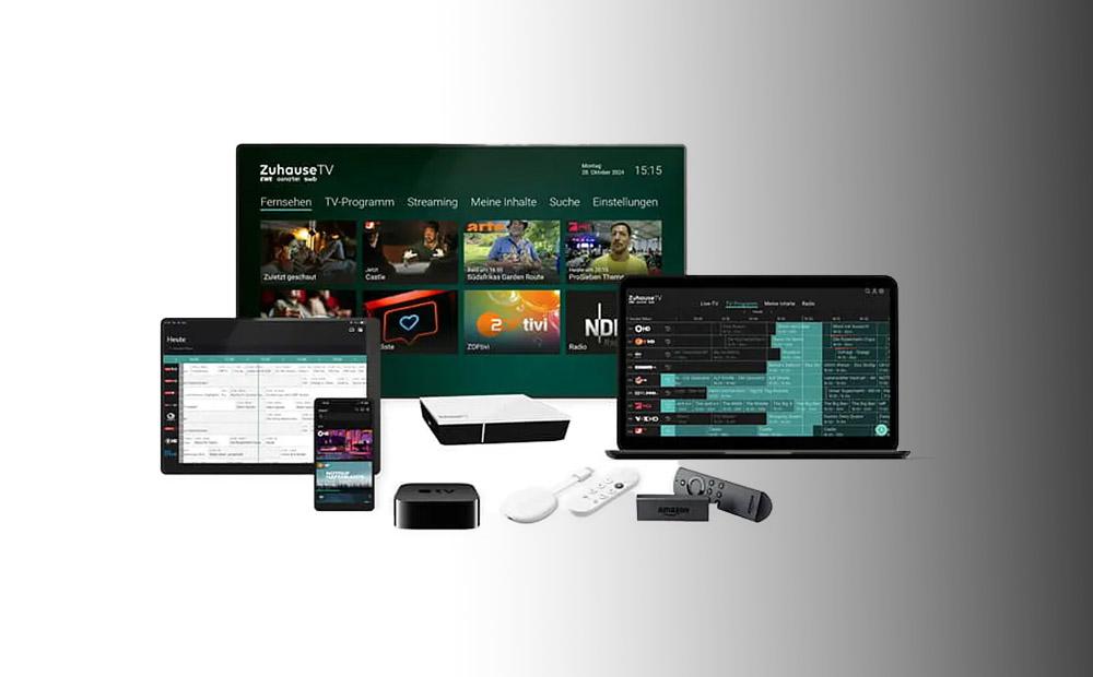 Darstellung von Geräten auf denen ZuhauseTV nutzbar ist