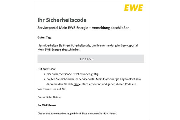 Screenshot der Seite "Digitales Postfach aktivieren" in Mein EWE - Energie