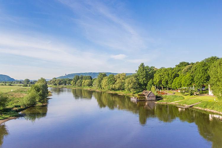 Weser und alte Holzmühle bei Minden