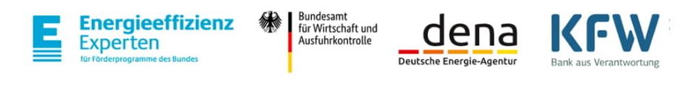 Logos von EEE, BAFA, dena und KfW