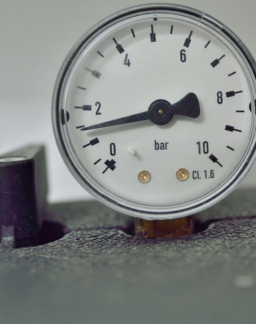 Druckanzeige einer Heizung