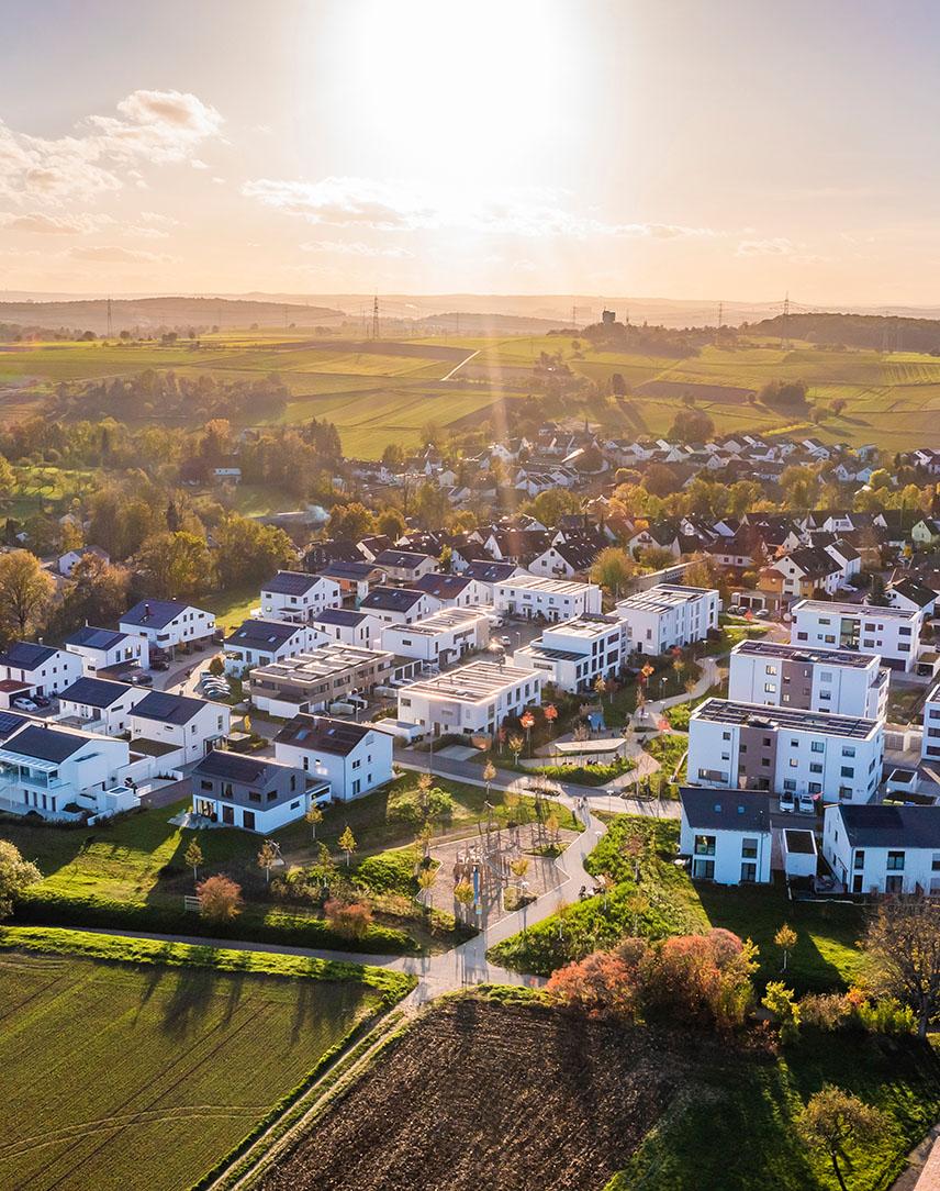 Kommune aus der Vogelperspektive